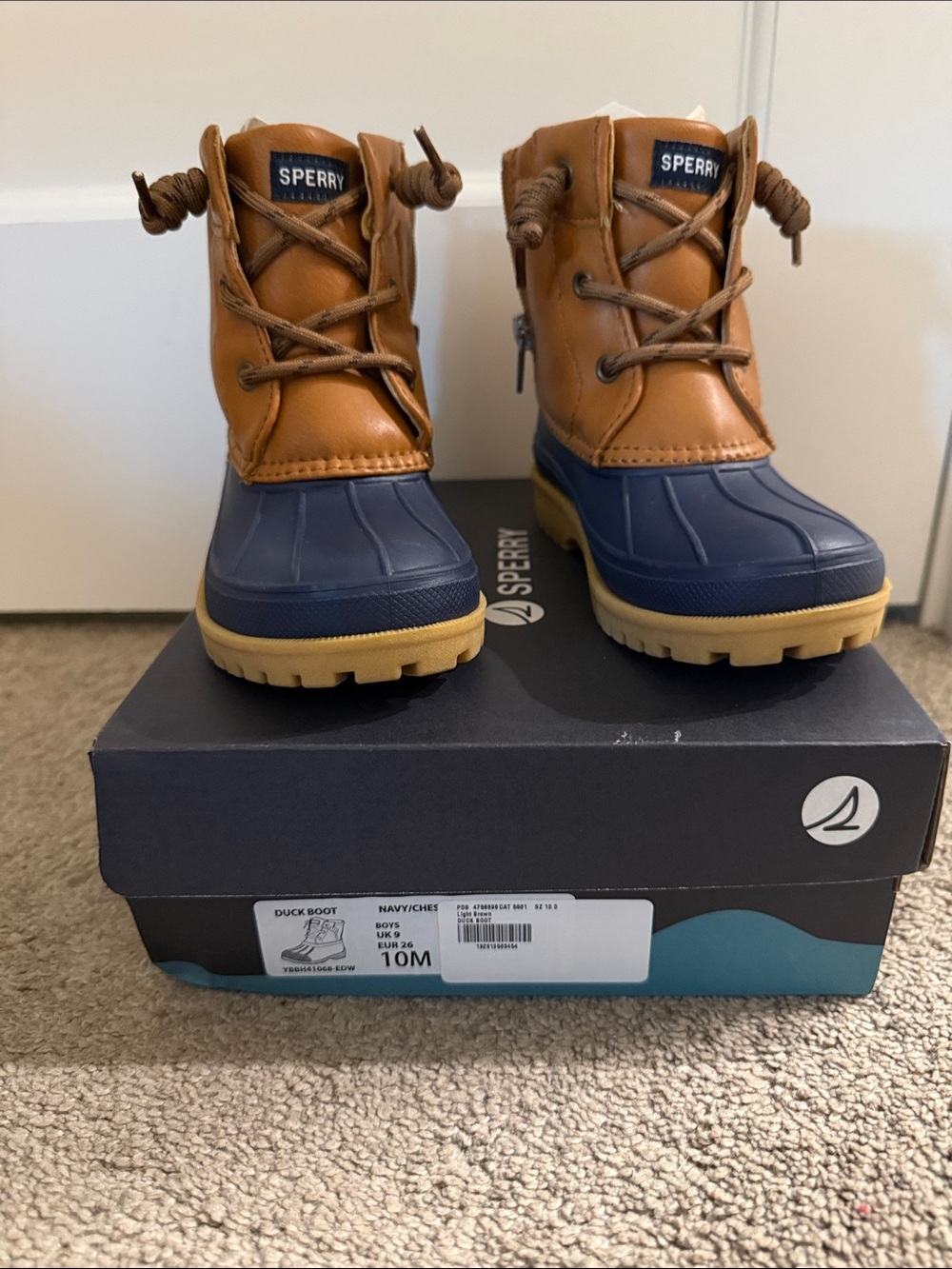 Sperry Kids' Navy & Tan Duck Boots size 10